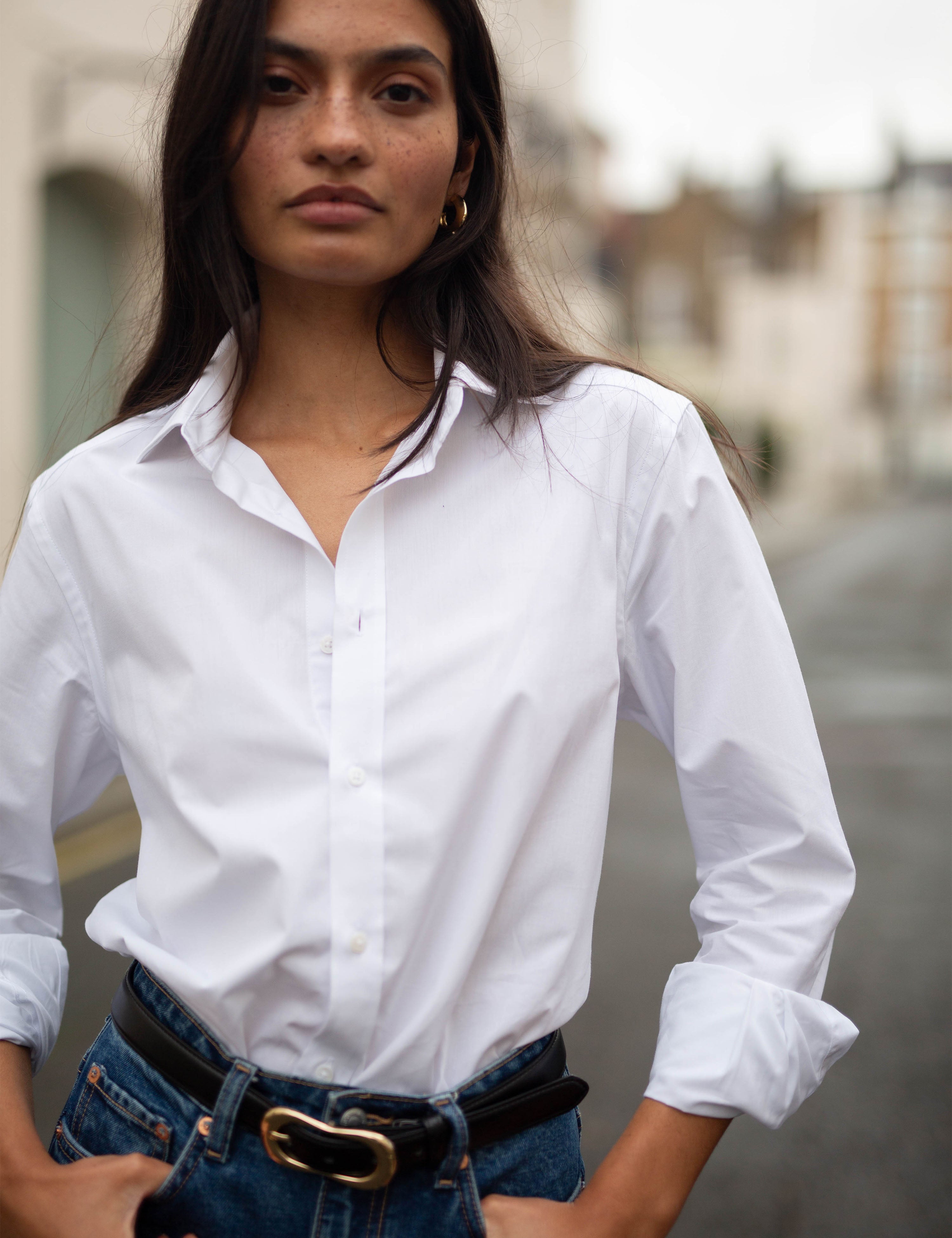 The Boyfriend: Fine Poplin, White