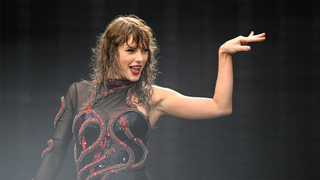 Taylor Swift performs onstage during "Taylor Swift | The Eras Tour" at Volksparkstadion on July 23, 2024 in Hamburg, Germany. 