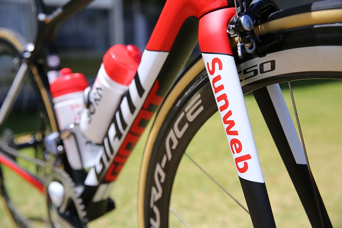 Team Sunweb's new paint scheme for their Giant team bikes