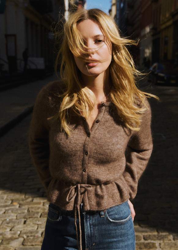 Barbara Cardigan - Dark Taupe - Merino Wool - S&amp;eacute;zane