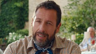 Ron Sukenick (Adam Sandler) has a conversation in Jay Kelly.