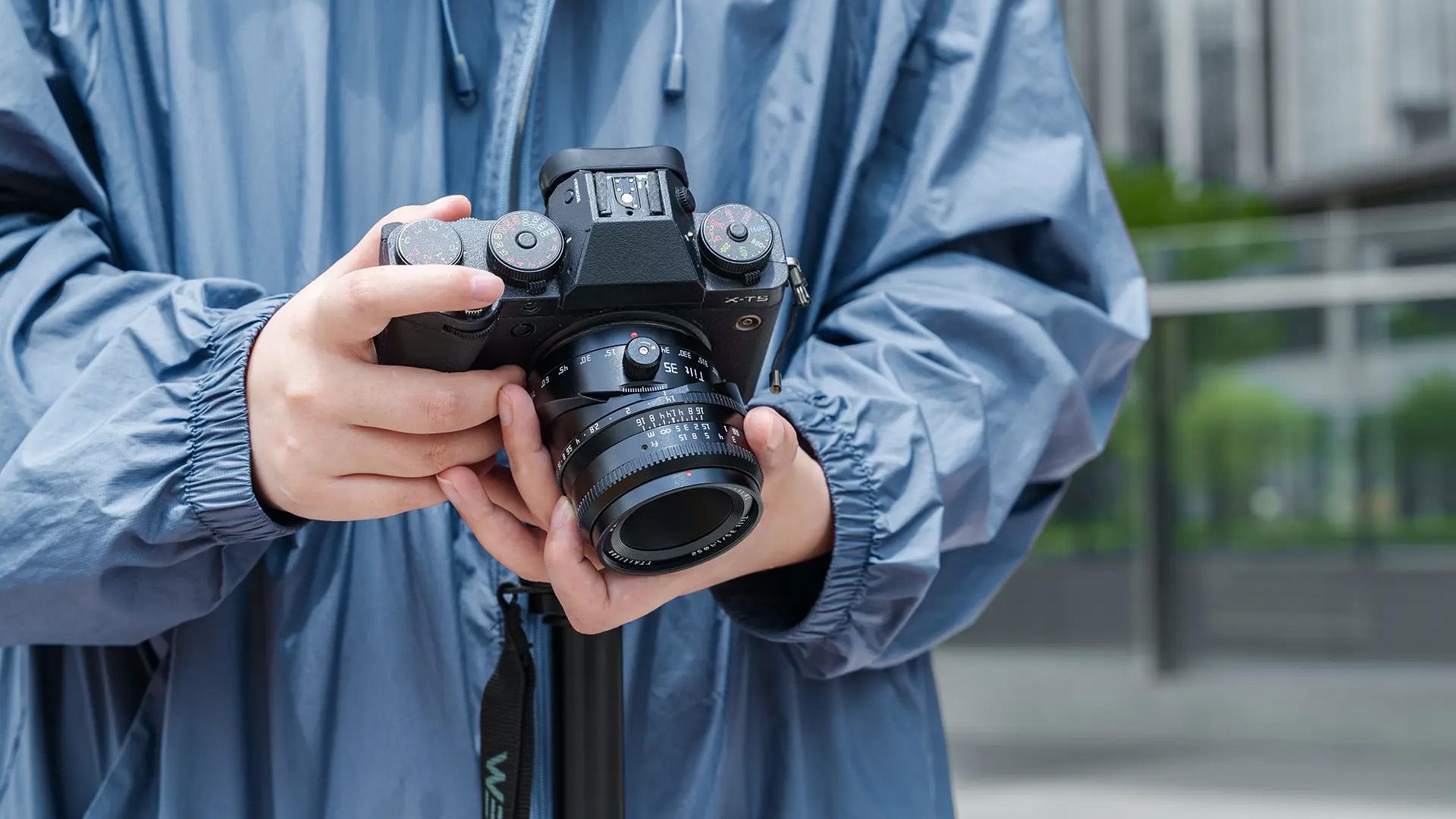The TTArtisan Tilt 35mm f/1.4 mounted on a camera
