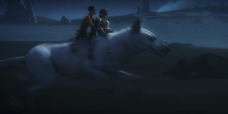 Star wars Rebels riding a wolf