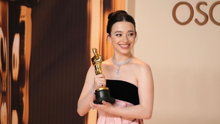 Mikey Madison poses with her Oscar after winning Best Actress for Anora