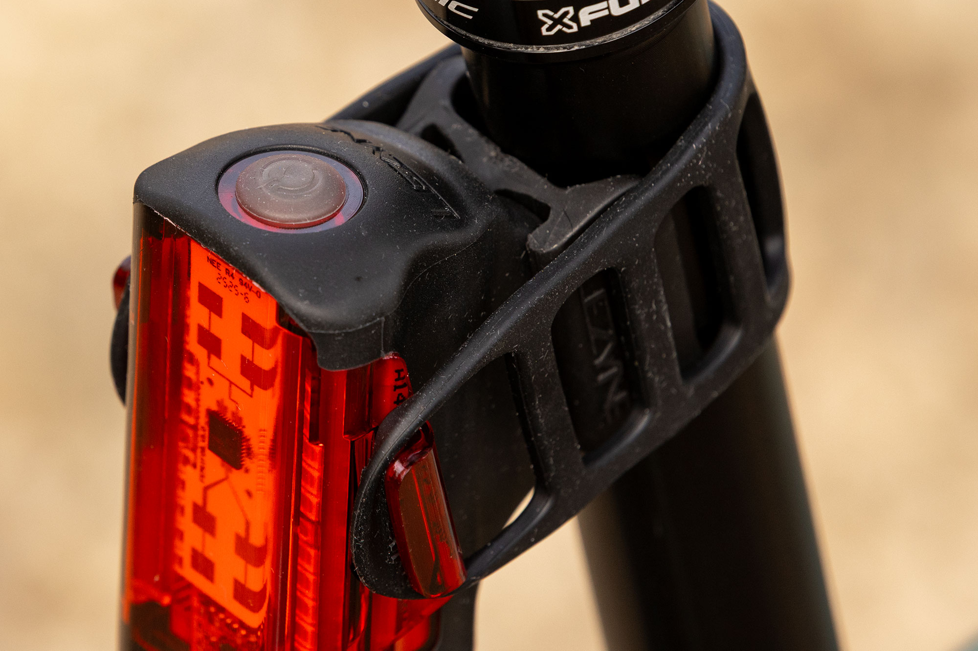 Image showing large illuminated button that's used to power on the radar, provide charging status and indicate faults