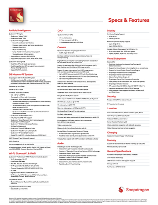 A spec sheet for the Snapdragon 8 Elite variant.