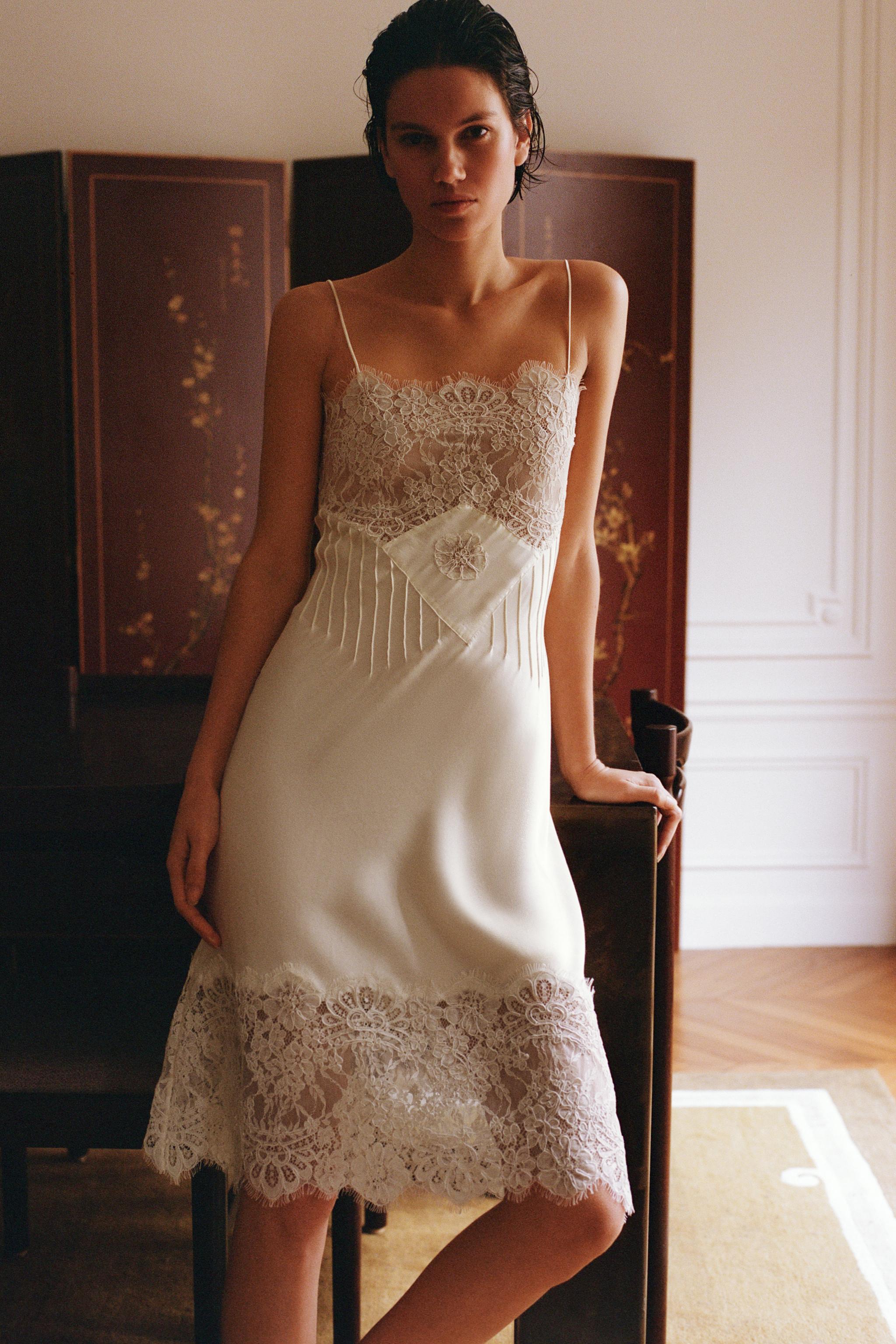 Satin Lace Slip Dress