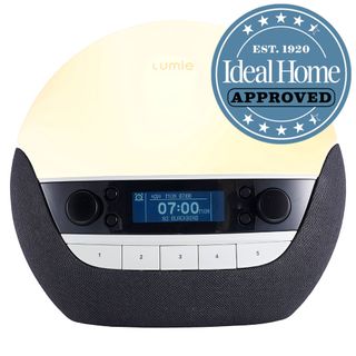 Lumie alarm clock with Ideal Home Approved stamp