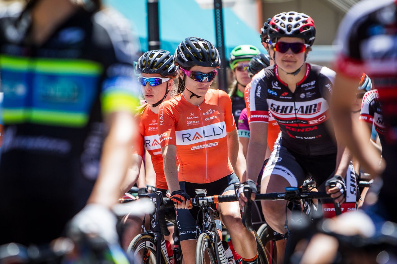 Rally riders wait to be called up for stage 4 at Tour of the Gila