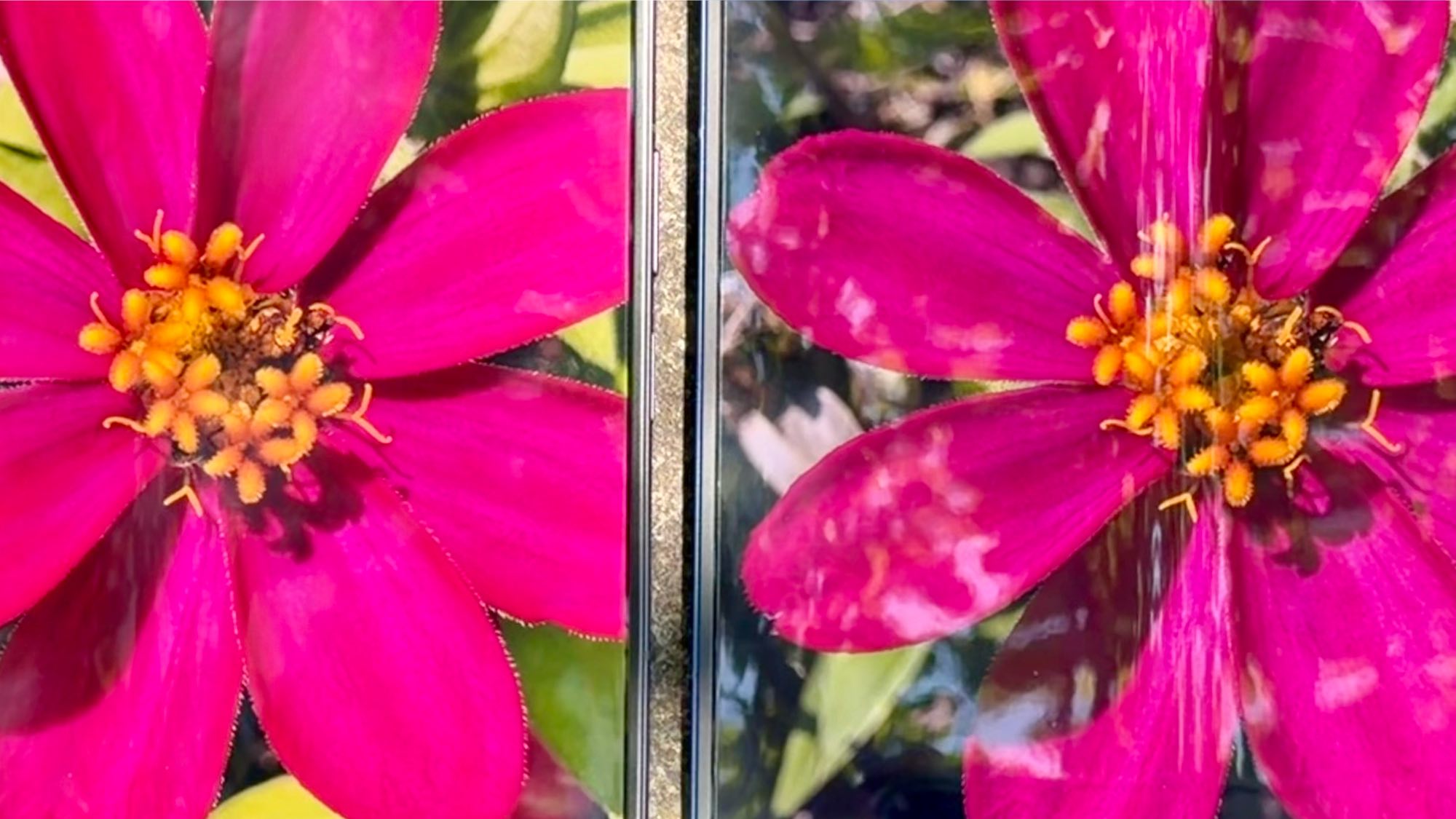 Galaxy Z Fold 8 Ultra display vs Fold 7 close-up showing the crease on Fold 7