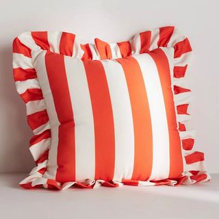 striped ruffle cushion