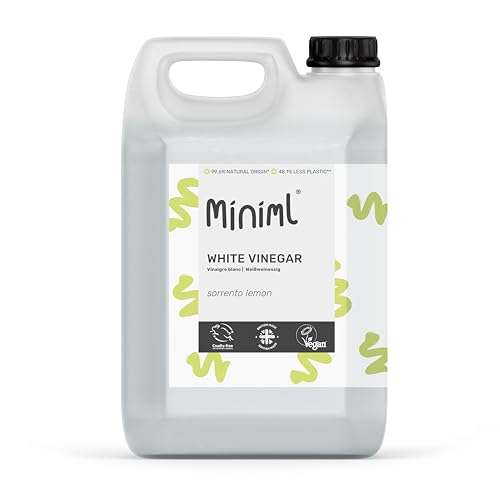 Miniml Eco White Vinegar Cleaning Sorrento Lemon Scented - All Natural Multi-Surface &amp;amp; Multi-Purpose Cleaner, Limescale Remover, Laundry Softener &amp;amp; More - 100% Vegan &amp;amp; Cruelty Free (5l (pack of 1))
