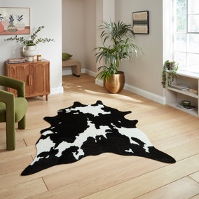 Faux Fur Cow Print Rug