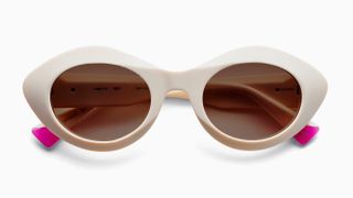 White and pink Etina Barcelona oval sunglasses