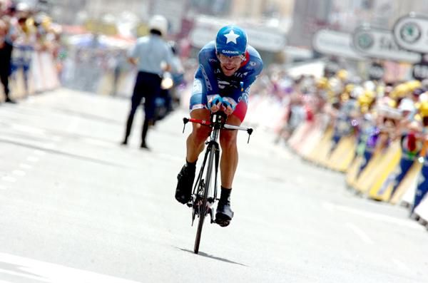 Dave Zabriskie (Garmin-Transitions) arrives at the finish