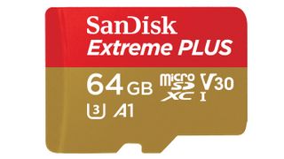 SanDisk Extreme Plus mot hvit bakgrunn
