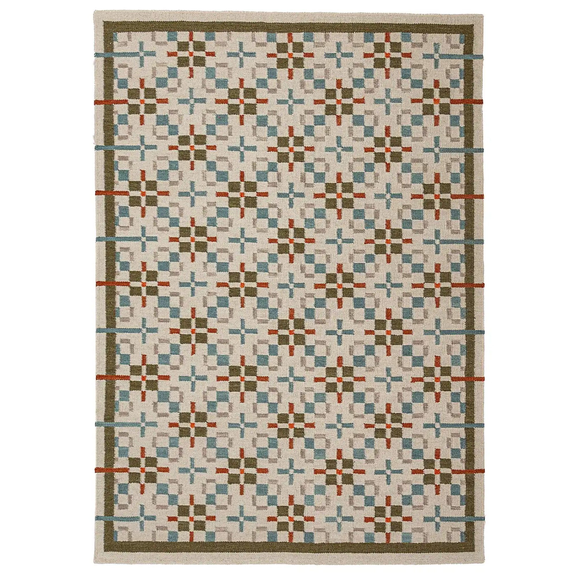 Dunelm Awen Check Wool Blend Rug