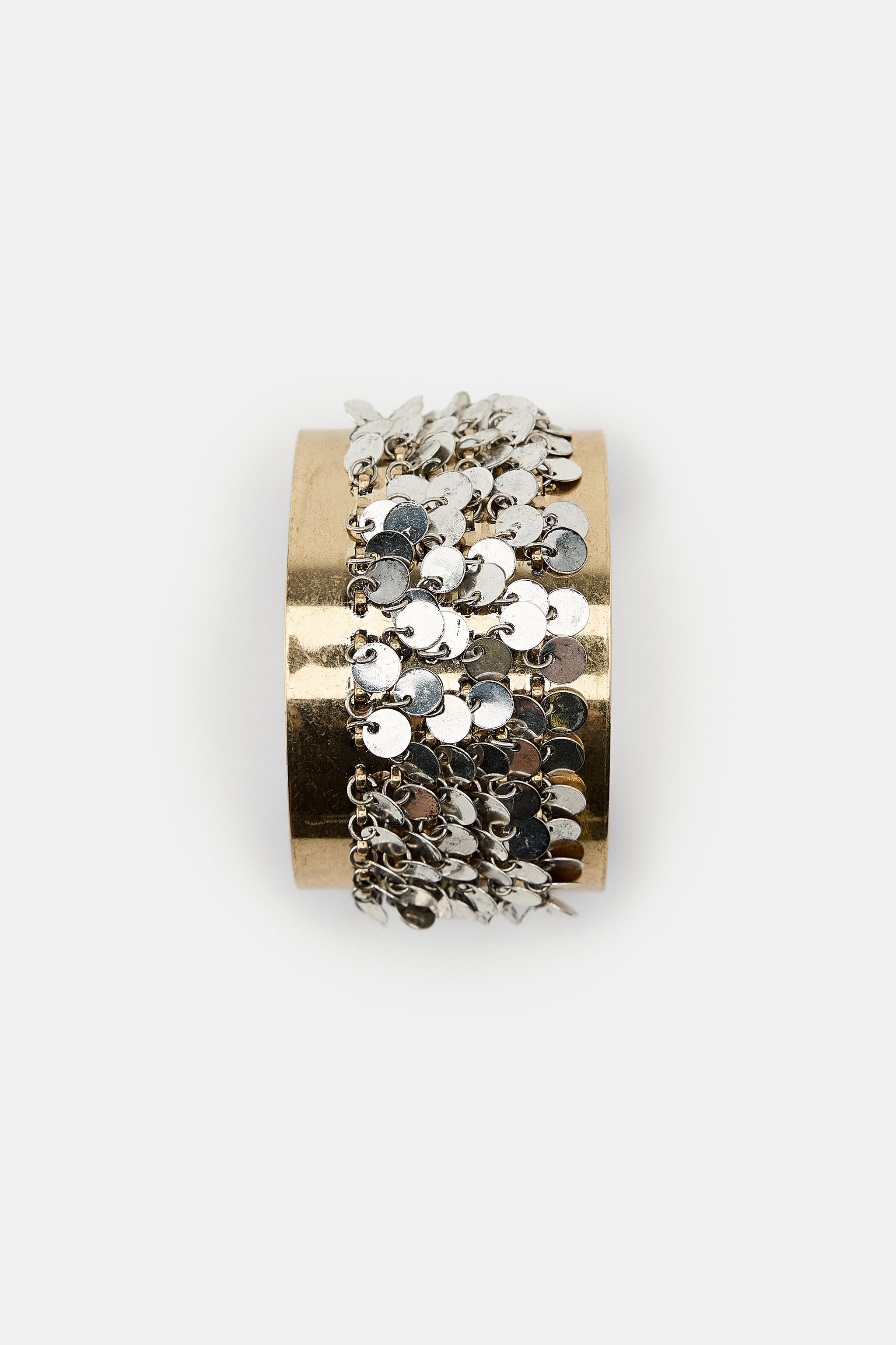 Rigid Contrast Sequin Bracelet