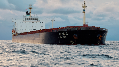 The Chinese ship, Yi Peng 3, anchored in Danish waters 