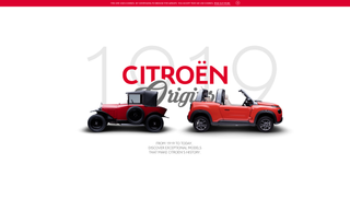 Citroen mixes layered fonts and imagery for its Origins of Citroen interactive page