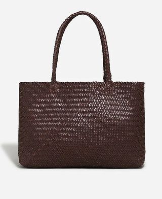 Madewell brown leather twisted tote bag