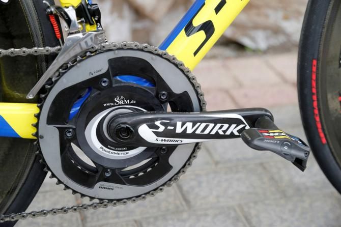 Kreuziger is riding on SRAM RED 22 transmission and a tried and tested SRM power meter