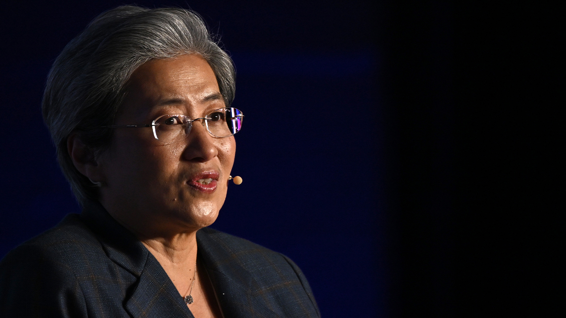 President and CEO of AMD Lisa Su speaking during London Tech Week at Olympia on June 08, 2026 in London, England. 