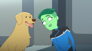 Tendi and The Dog in Star Trek: Lower Decks.