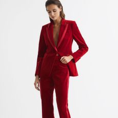 Reiss Red Velvet Suit