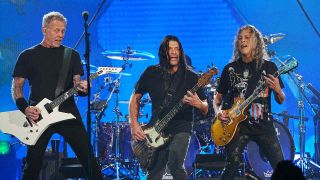 Metallica’s James Hetfield, Rob Trujillo and Kirk Hammett