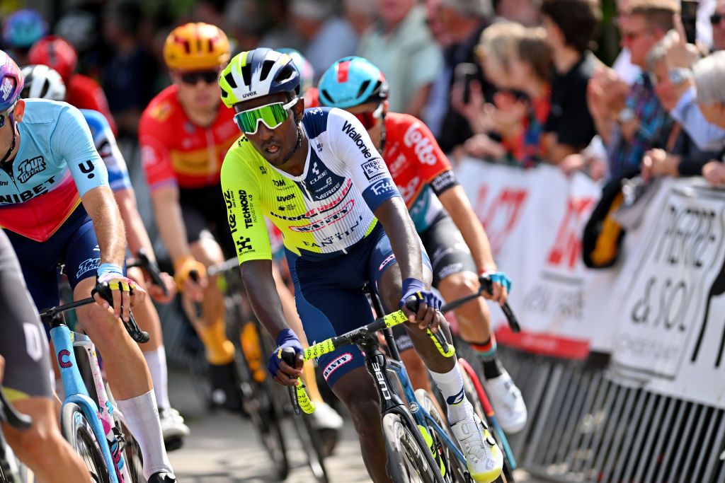 MONTDELENCLUS BELGIUM MAY 29 Biniam Girmay of Eritrea and Team IntermarcheWanty competes during the 83rd Circuit FrancoBelge 2024 a 1906km one day race from Tournai to MontdelEnclus on May 29 2024 in MontdelEnclus Belgium Photo by Luc ClaessenGetty Images