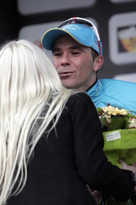 Borut Bozic (Astana) on the podium at Gent-Wevelgem