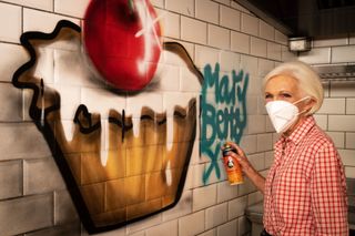 The next Banksy? Mary Berry is spray painting in Bristol!