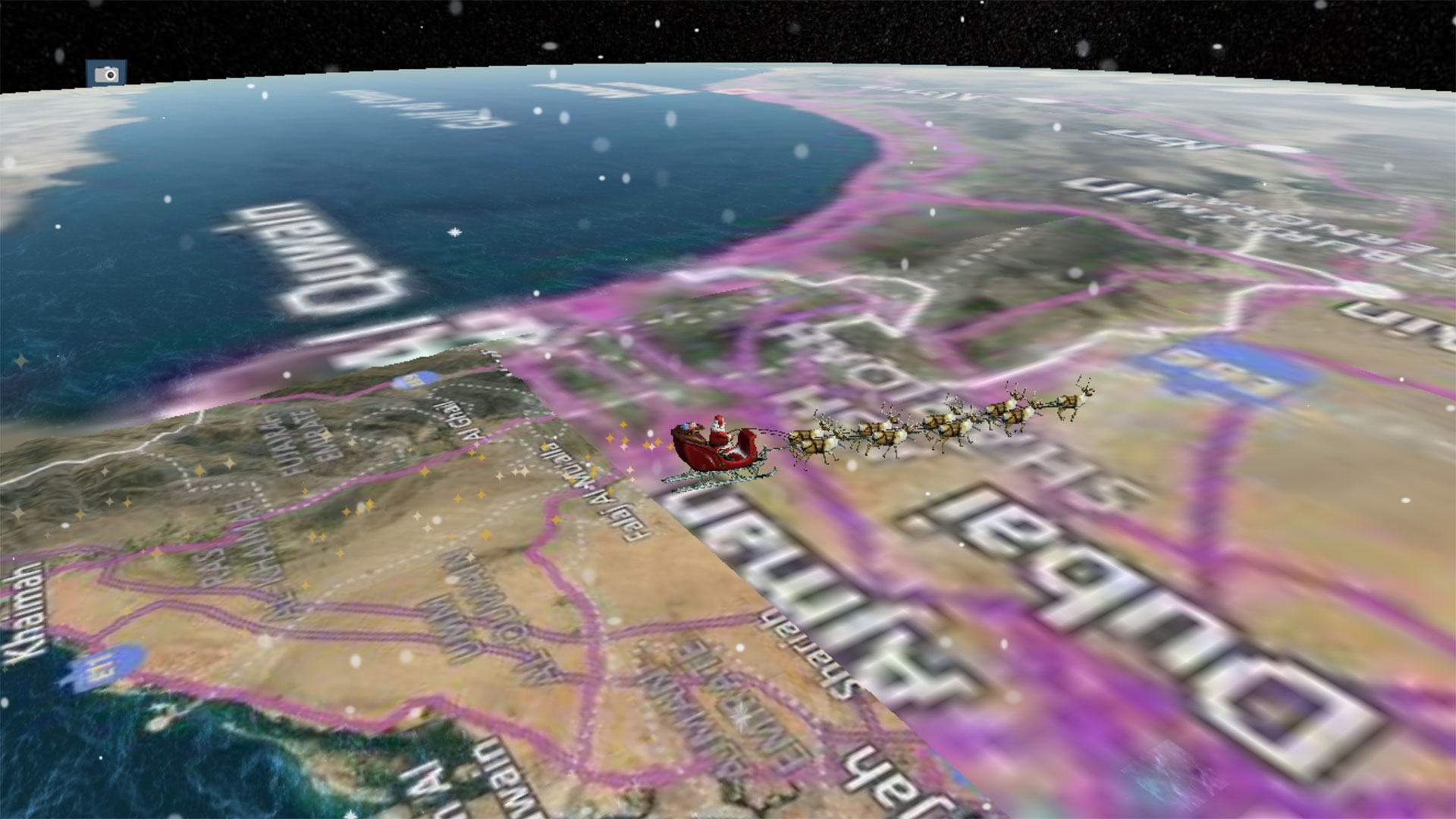 Santa heading towards Dubai on the NORAD Santa tracker