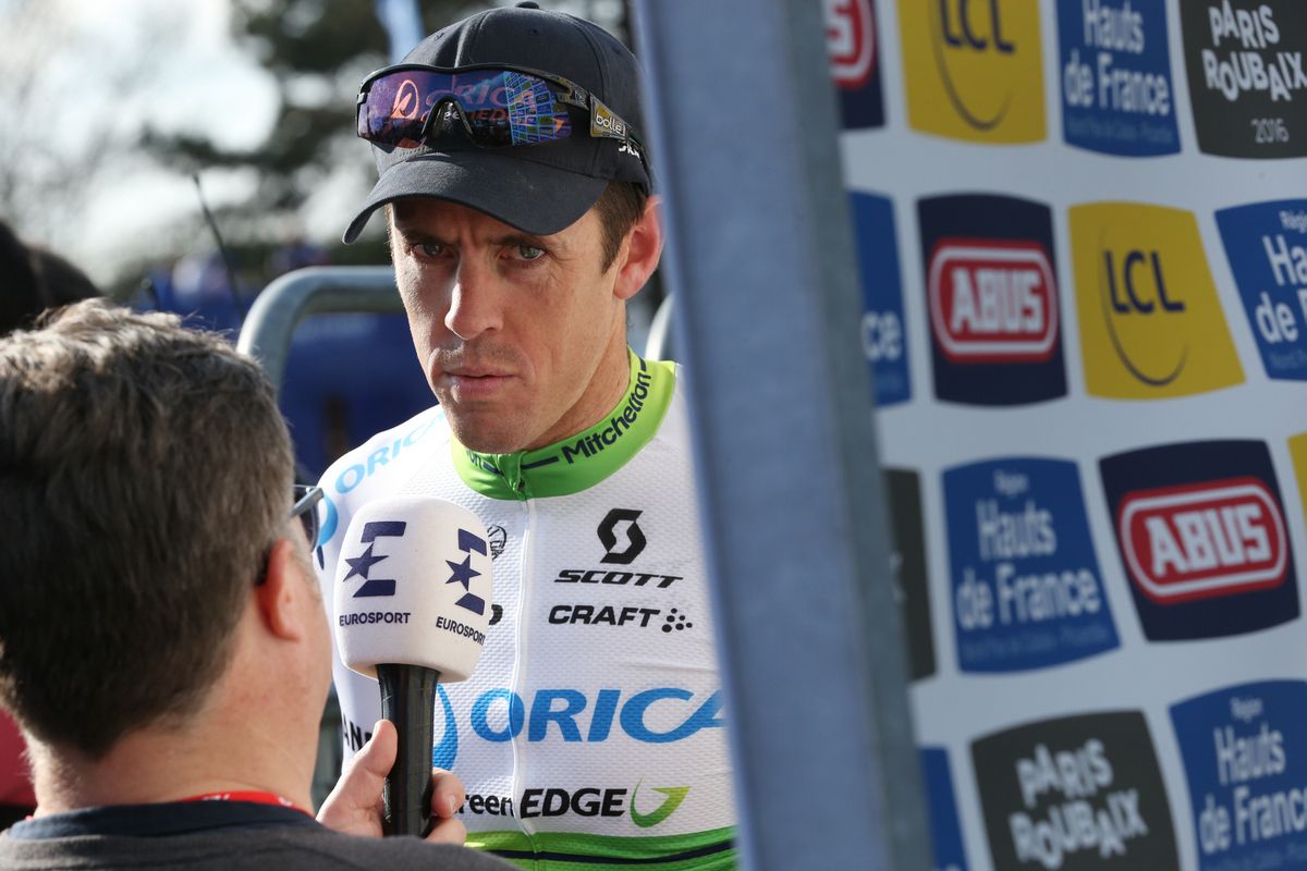 Mat Hayman spies the photographer during his post-race press conference