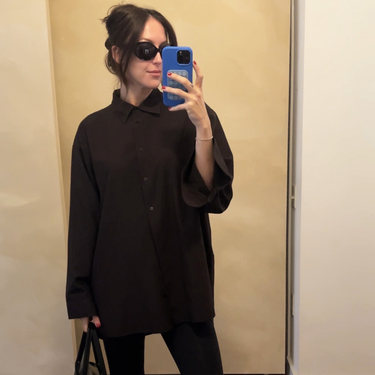 Personal stylist Anna Baldwin modeling pants