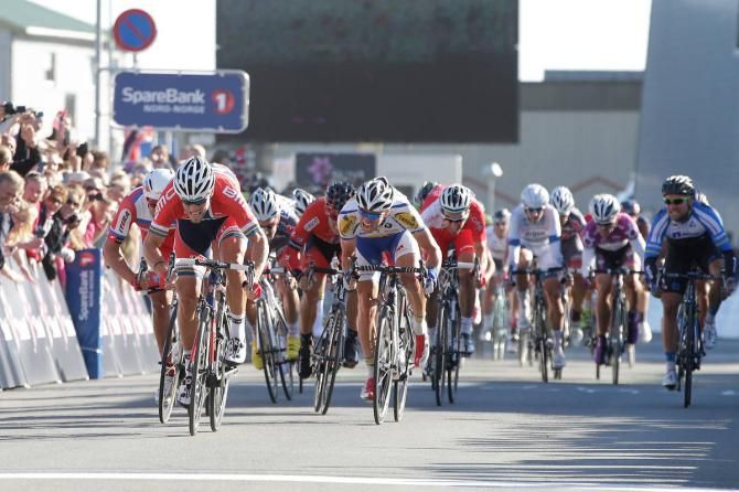 Norwegian champion Thor Hushovd (BMC) rockets to victory