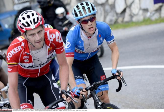 Jurgen Van Den Broeck (Lotto-Belisol) and Andrew Talansky (Garmin Sharp)