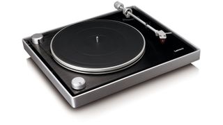 Lenco L-455BK turntable on white background