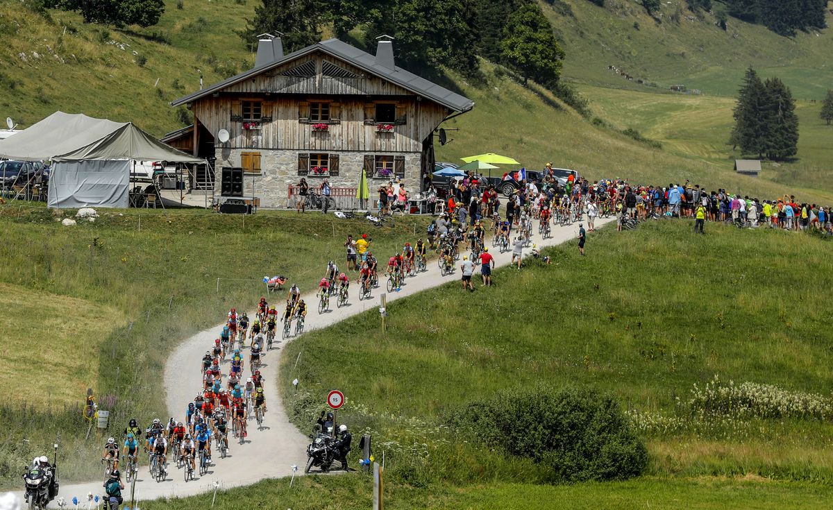 The peloton on stage 10 of the Tour de France