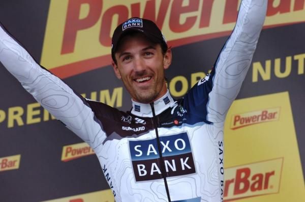 Fabian Cancellara (Saxo Bank) celebrates