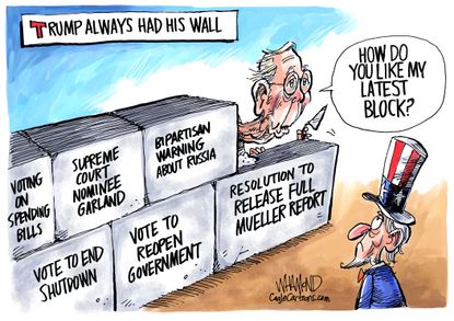 Political cartoon U.S. Trump mitch mcconnell&nbsp;wall&nbsp;