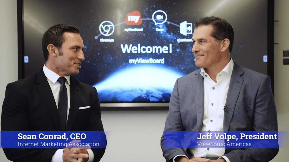 ViewSonic has launched a series of succinct thought leadership video messages presented by Jeff Volpe, president of ViewSonic Americas, as interviewed by Sean Conrad, CEO of the Internet Marketing Association.