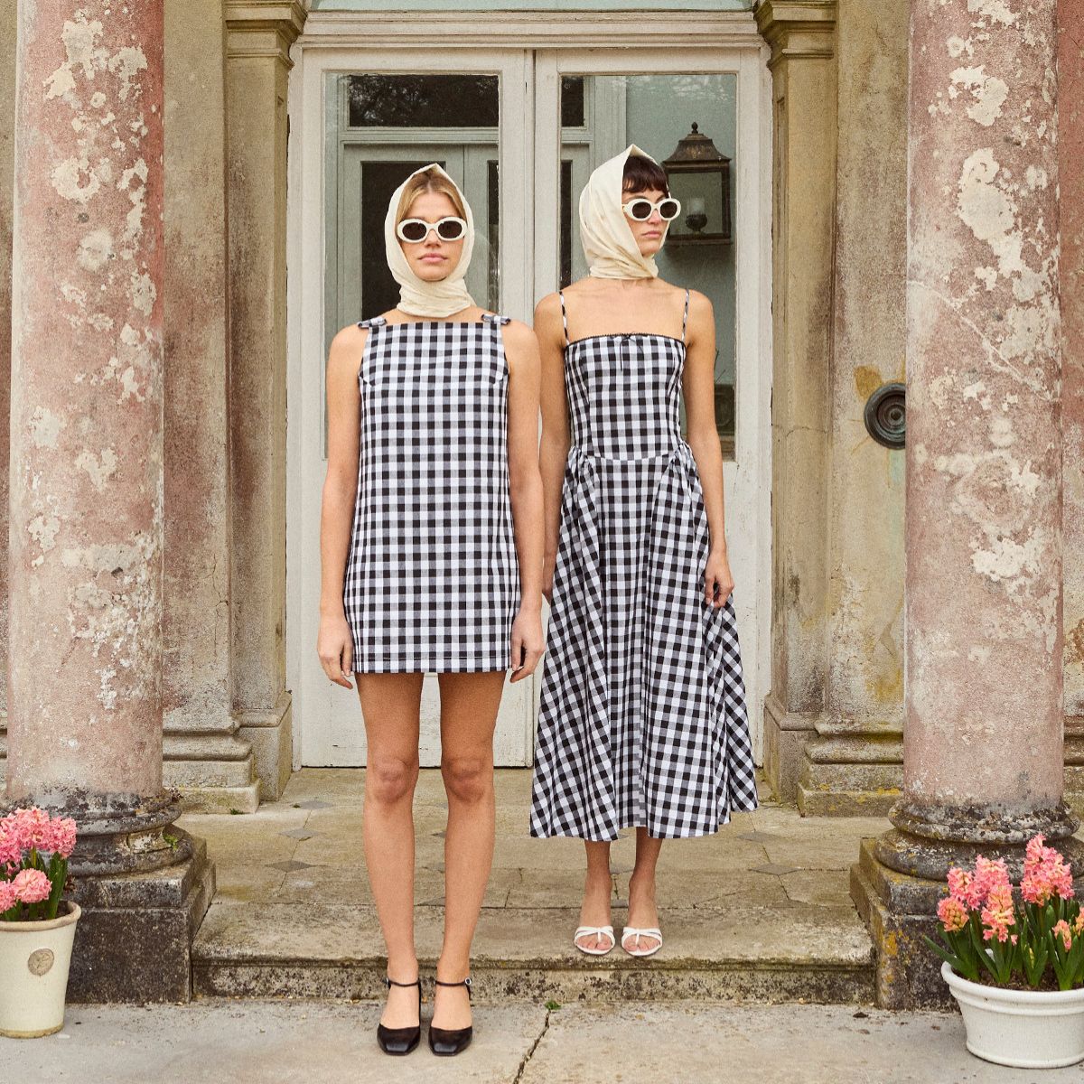 models wearing gingham dresses for kitri summer 2025