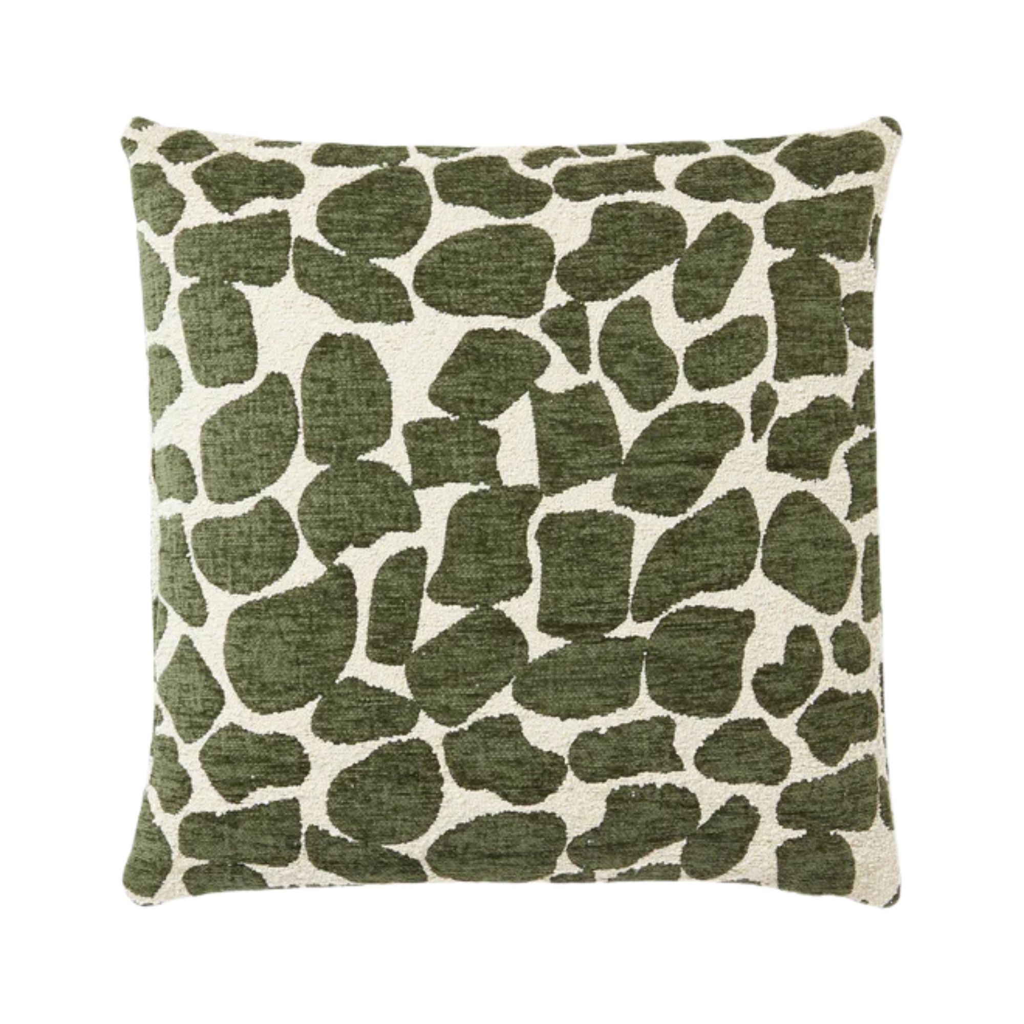 Westwing Collection, Boucl&amp;eacute; and Chenille Cushion Cover Nenda &amp;ndash; W 50 X L 50 Cm &amp;ndash; Dark Green, Off White