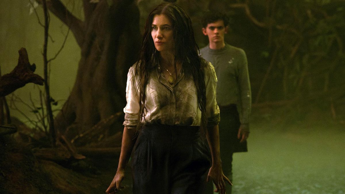 Agatha stands on the Witches&#039; Road with Billy behind her in Agatha All Along episode 8