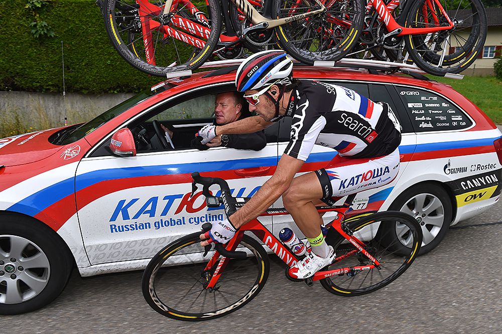 Daniel Moreno (Team Katusha) in the black jersey