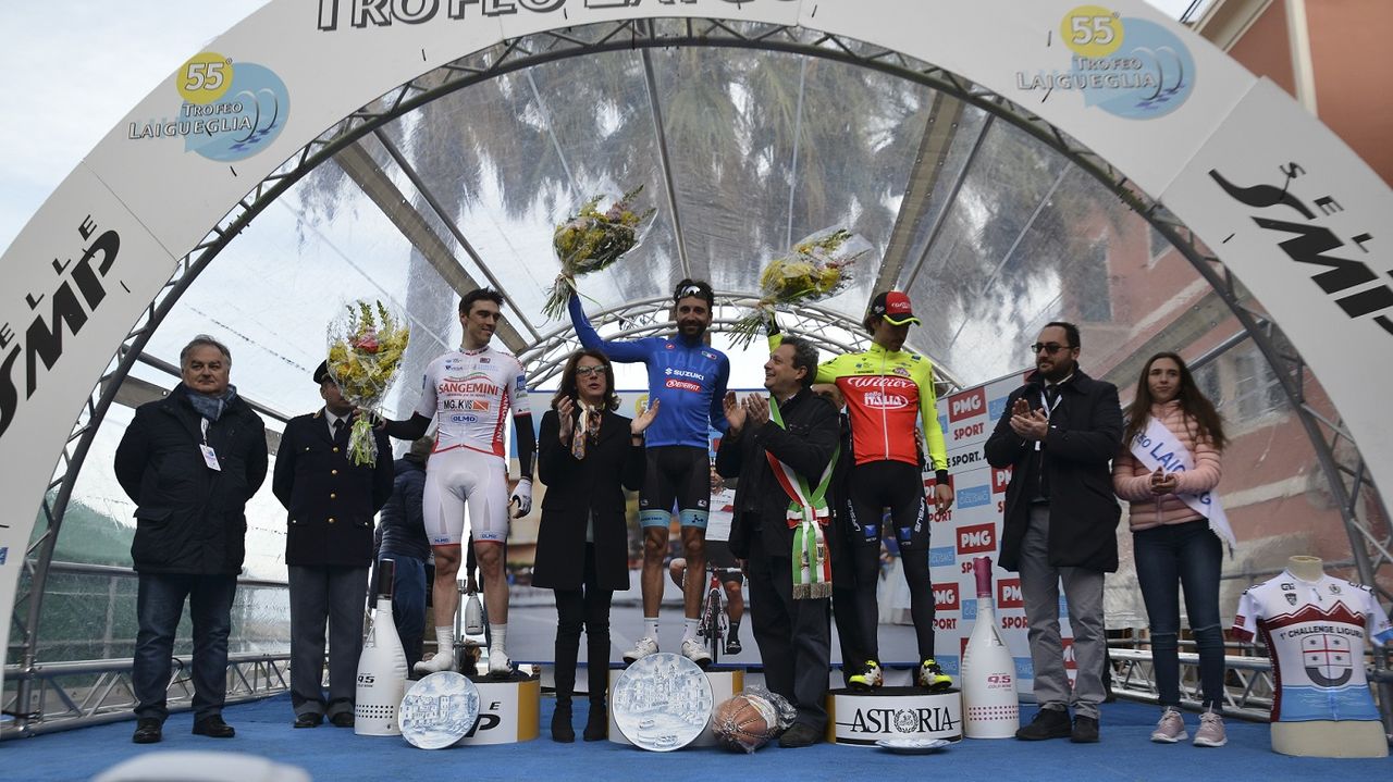 The podium in Trofeo Lagueglia