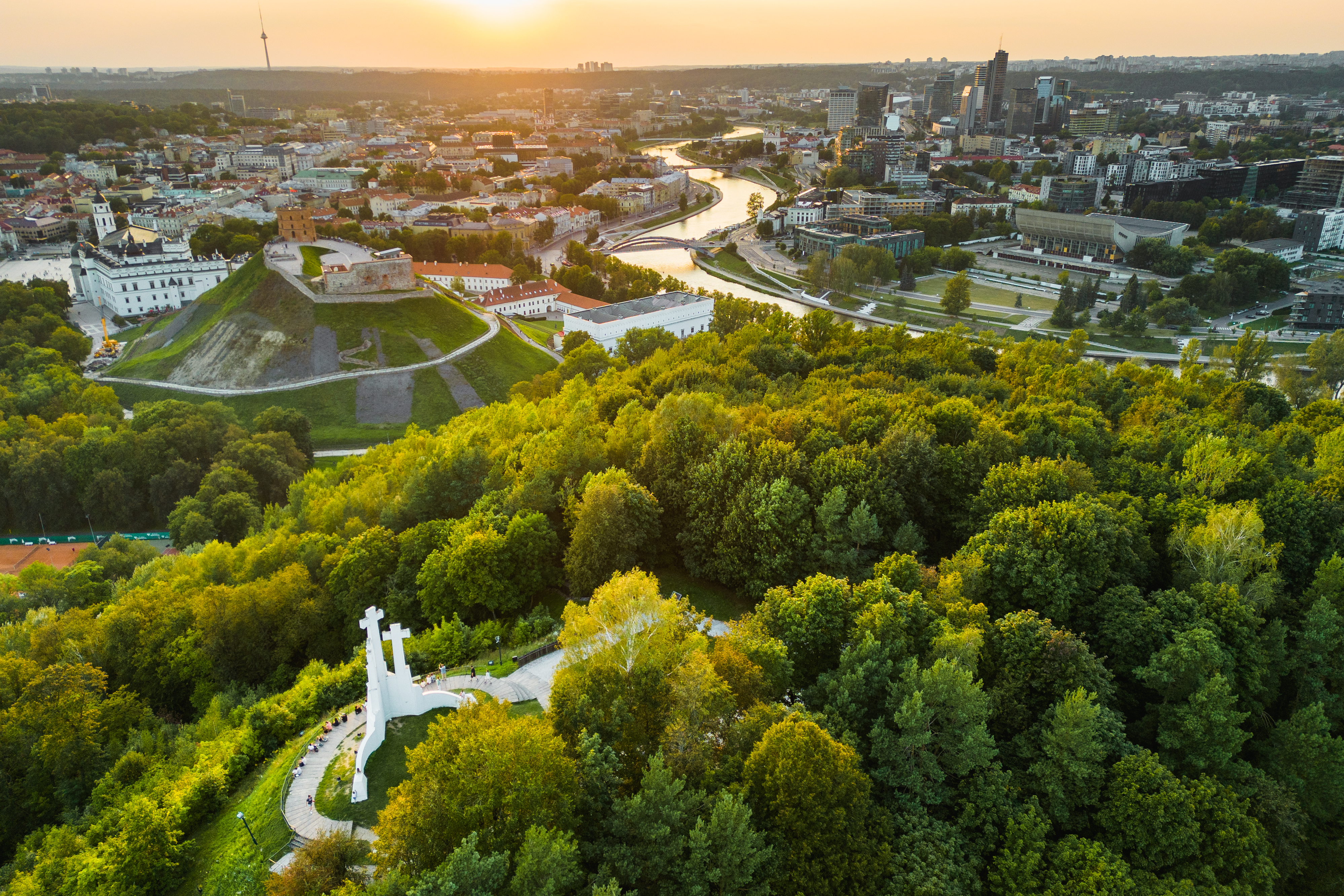 Green Vilnius as seen from the top of Three Crosses Hill