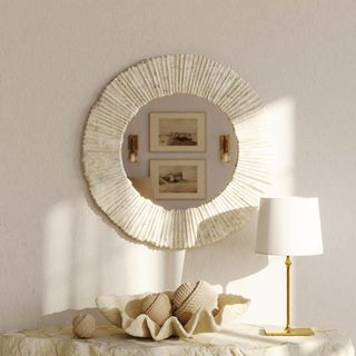 Regina Andrew Slate Coastal Natural Resin Round Wall Mirror